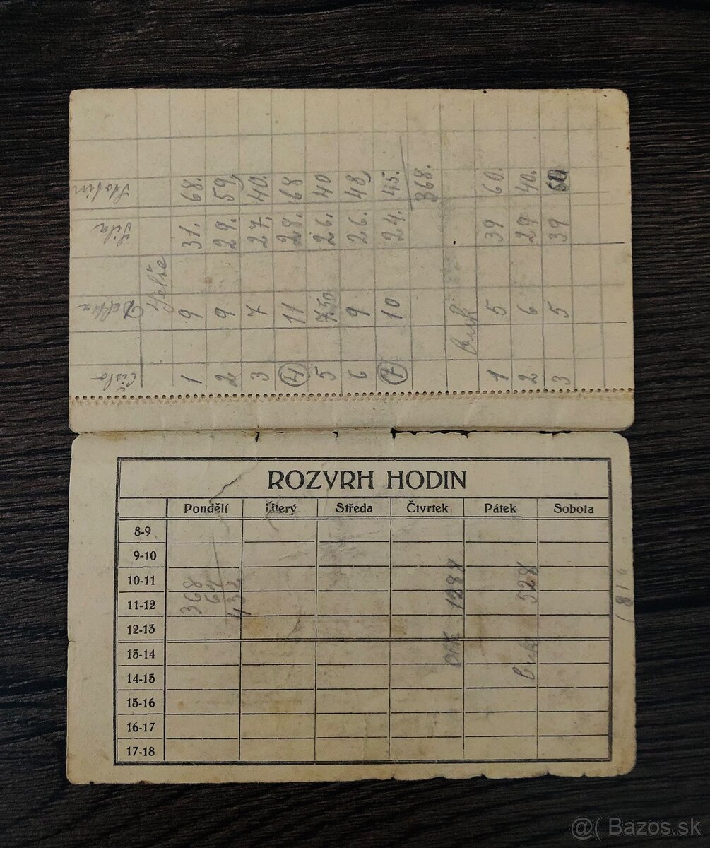 Starý prvorepublikový zápisník. - 2
