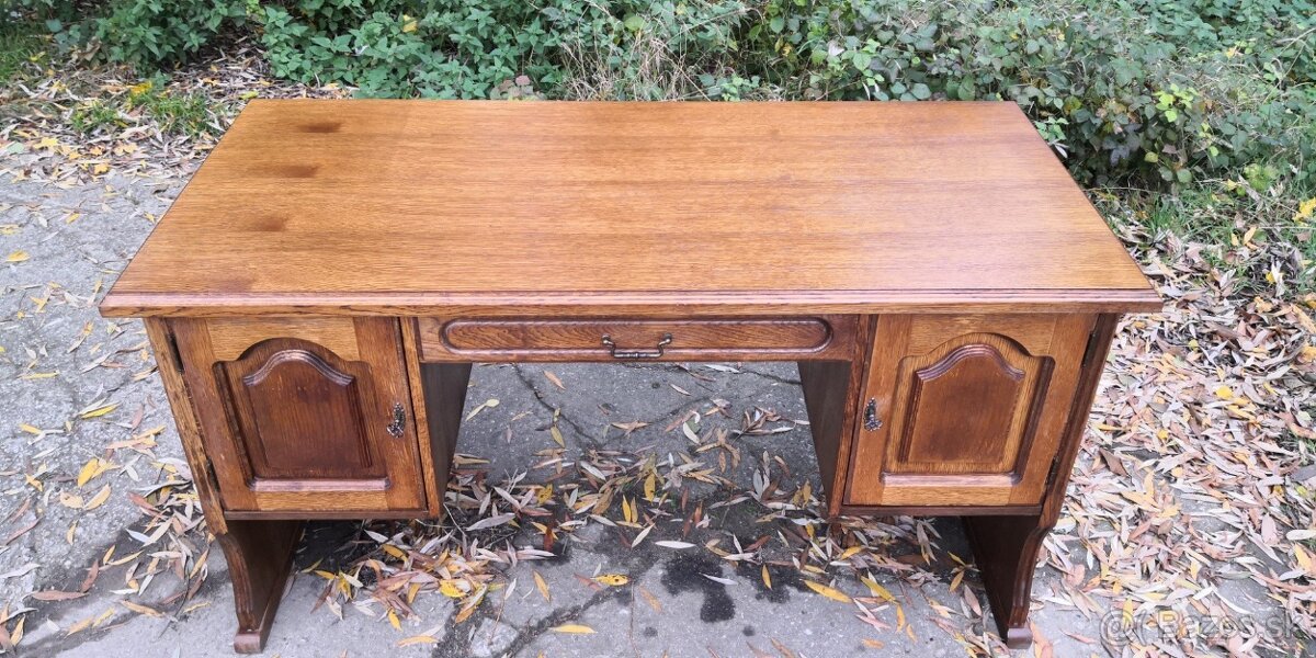 Rustikálny masivný písací stôl - 2