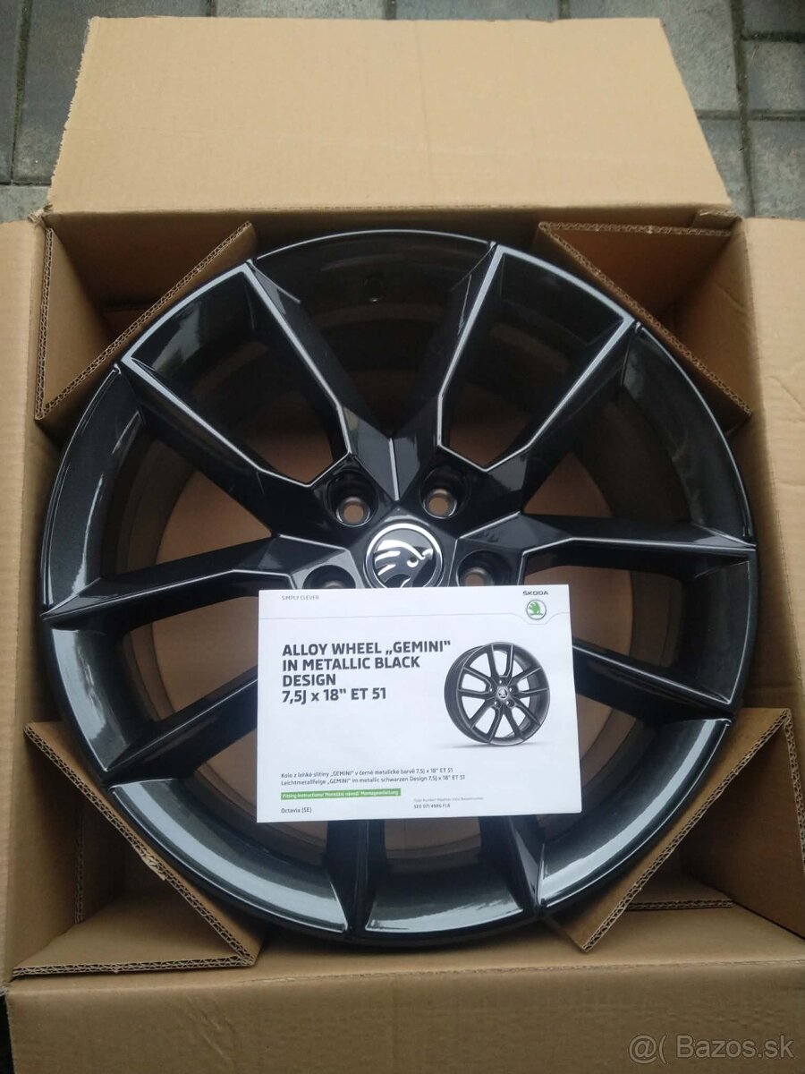 18" alu ŠKODA model GEMINI RS 100 % stav. - 2