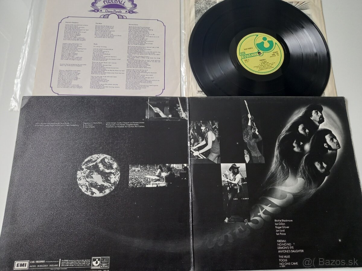 DEEP PURPLE “Fireball” /Harvest 1972/ orig “rastrovany” rozk - 2