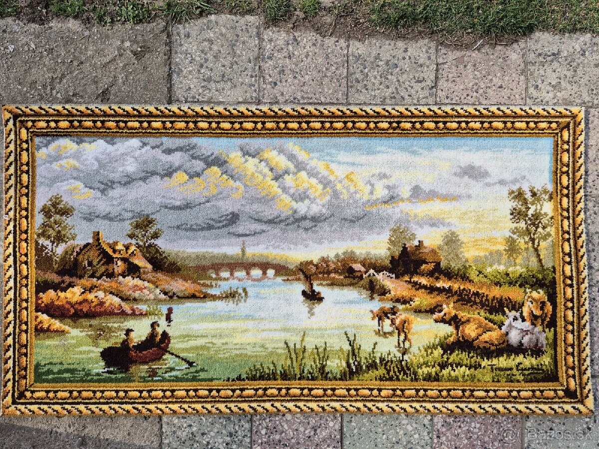 Gobelín Krajinka s člnkom - 2