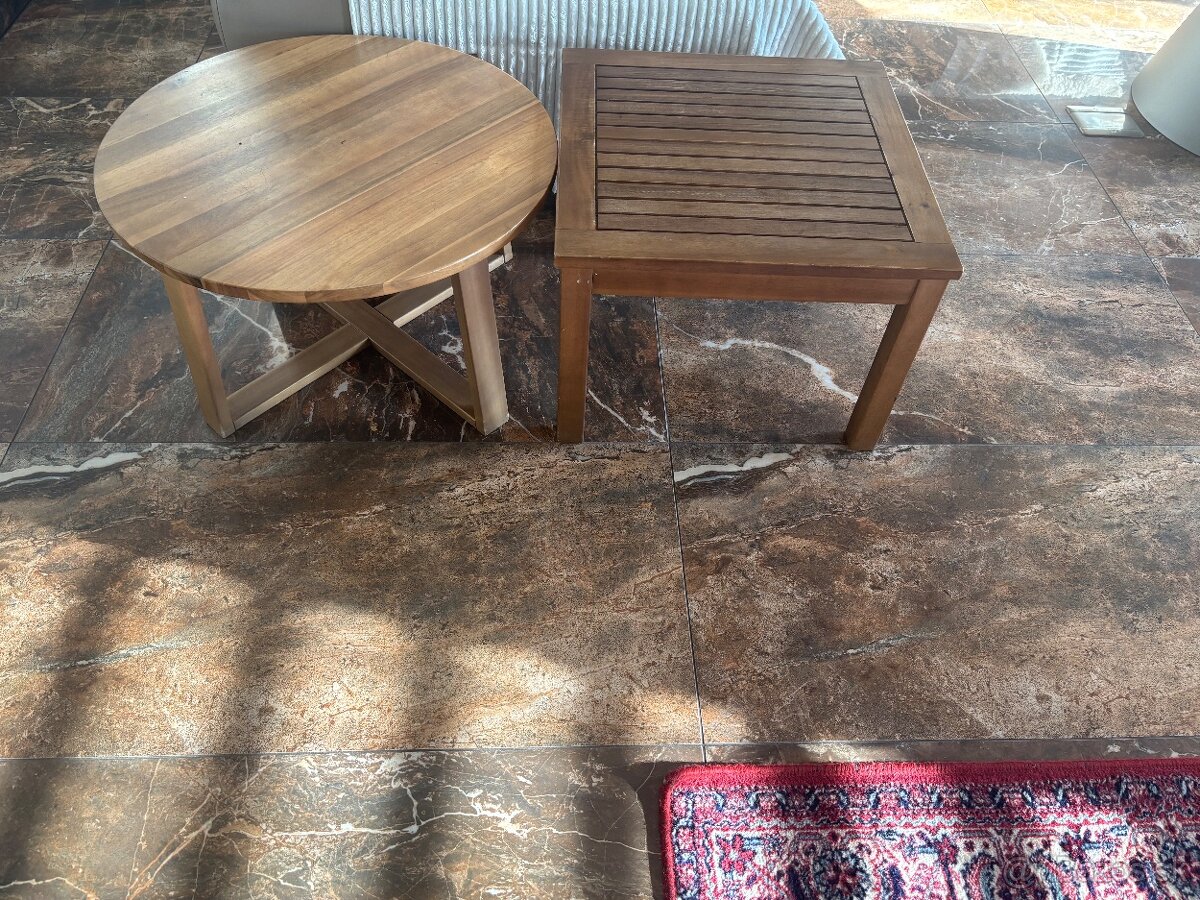 male drevene teakove stoliky 60 cm - 2