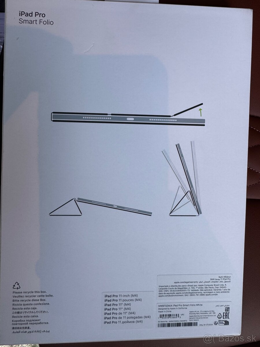 Apple Smart folio na iPad11 Pro M4 biele/white - 2