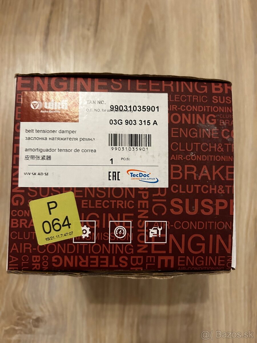 passat b6 2006 2.0 tdi bmp napinacia kladka,remen - 2