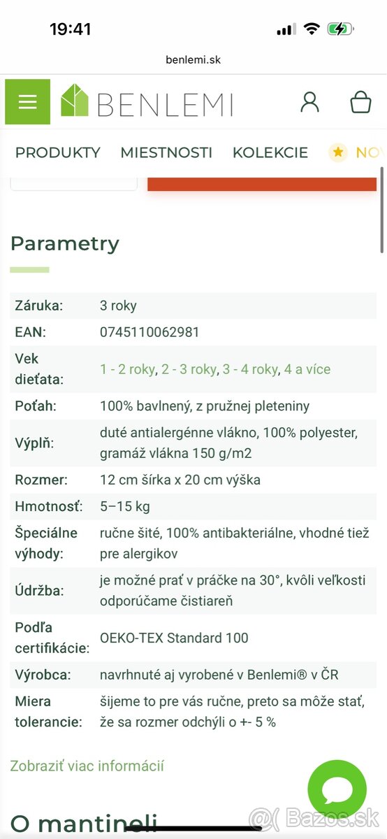 3,5 m dlhý mantinel do postele / postielke BENLEMI - 2