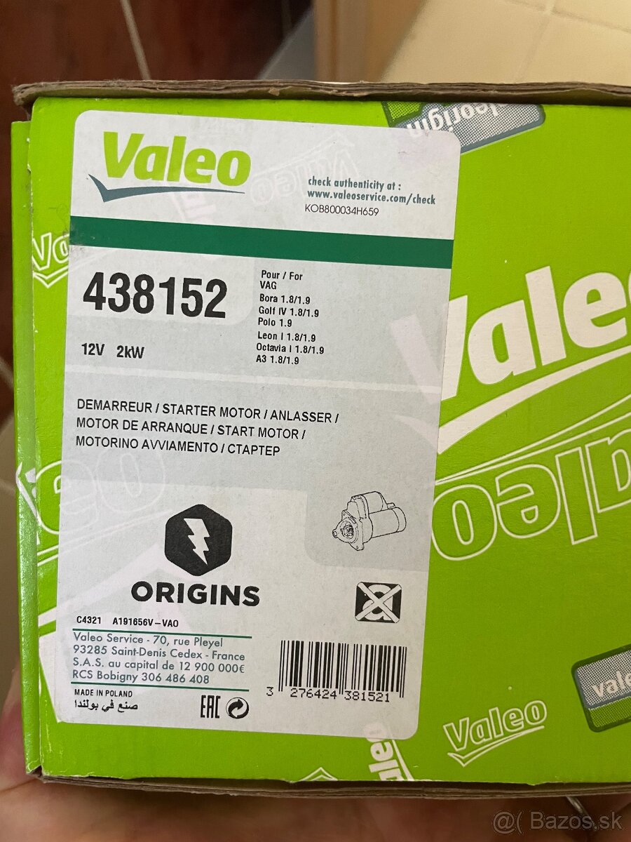 ŠTARTÉR VALEO 438152 - 2