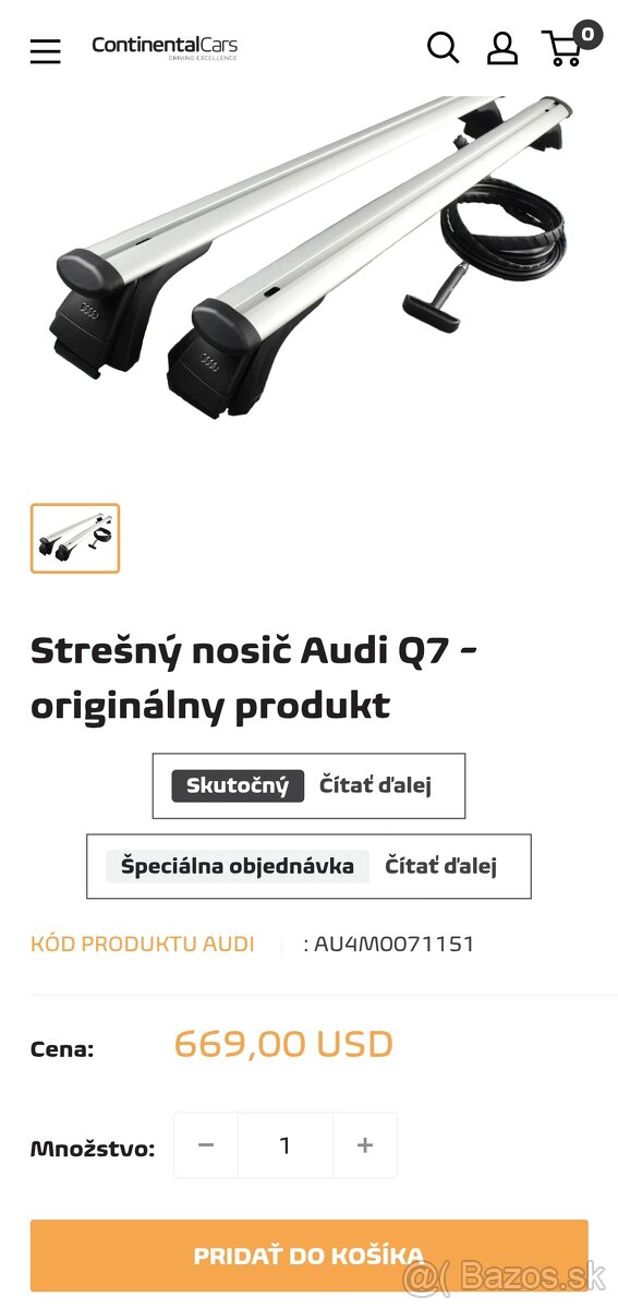 Strešný nosič na audi - 2