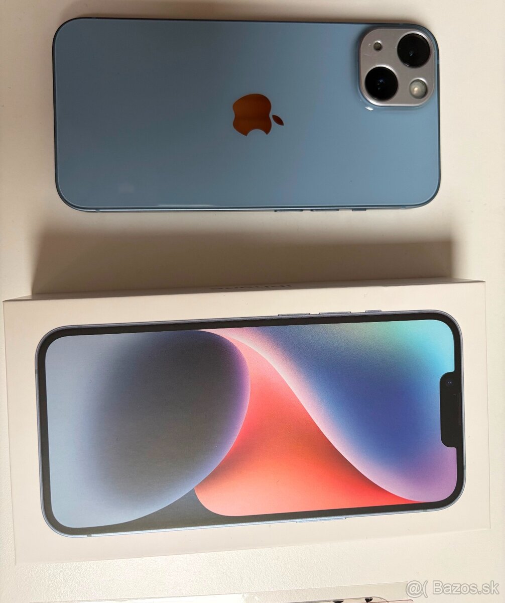 Predám iPhone 14 128gb modrý. Bol nosený v obale, má nalepen - 2