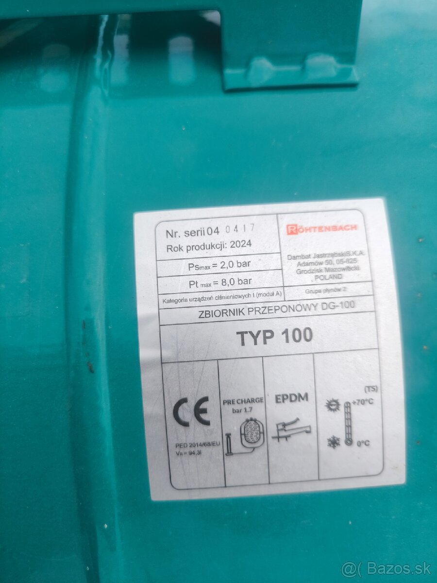 100l tlaková nádrž na vodu - 2