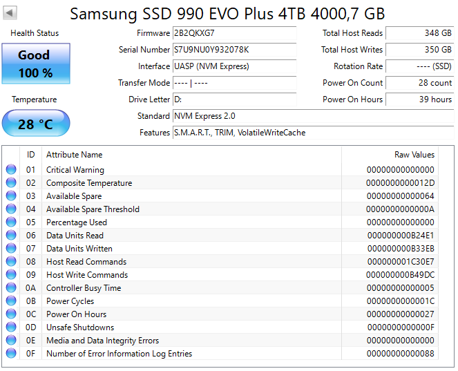 M.2 NVMe Samsung SSD 990 EVO Plus 4TB - 2