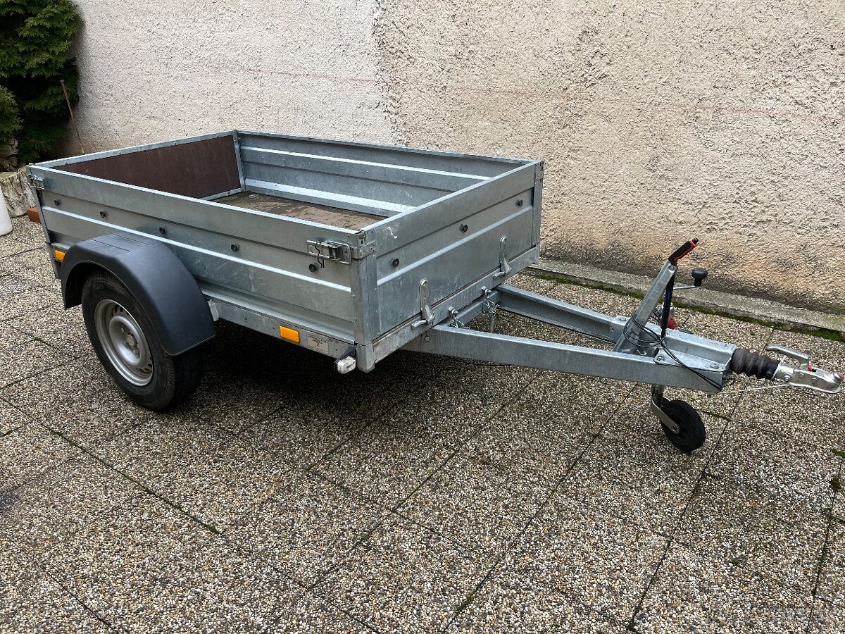 Sklápací brzdený prívesný vozík 1300kg - 2