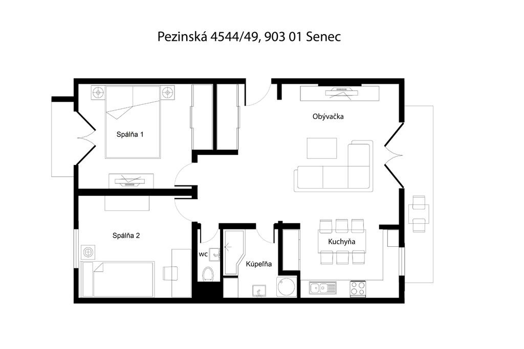 SENEC - Prenájom exkluzívneho slnečného 3i. bytu – foto 2