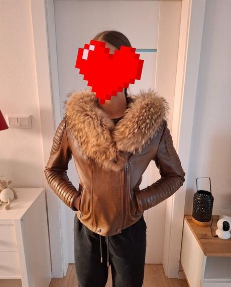 Kozena bunda práva kozusina na kapucni - 2