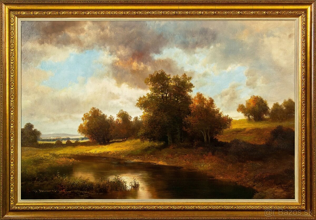 Krajina s riekou, G.Nesvadba, 1050 × 730 mm - 2