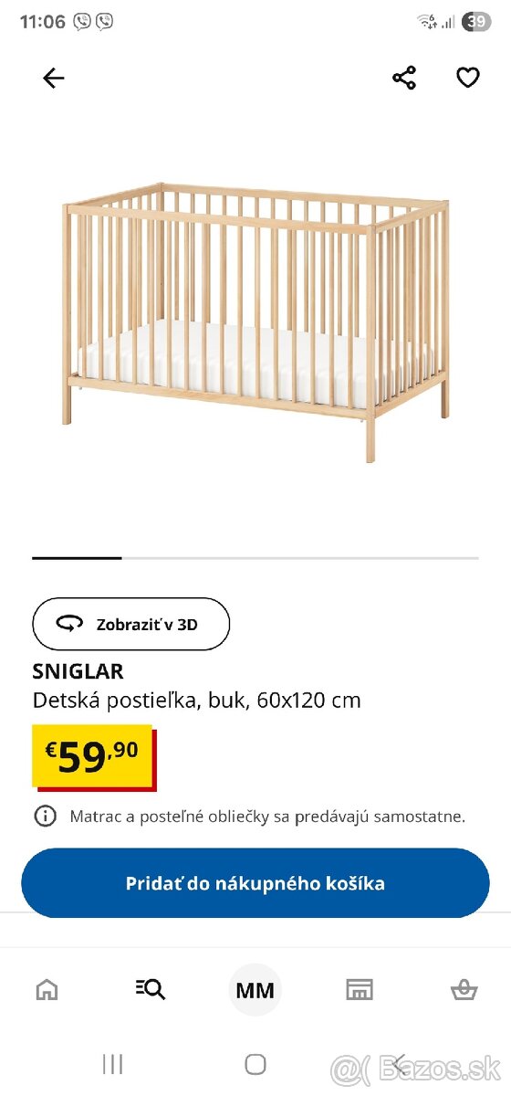 Detská postieľka ikea - 2