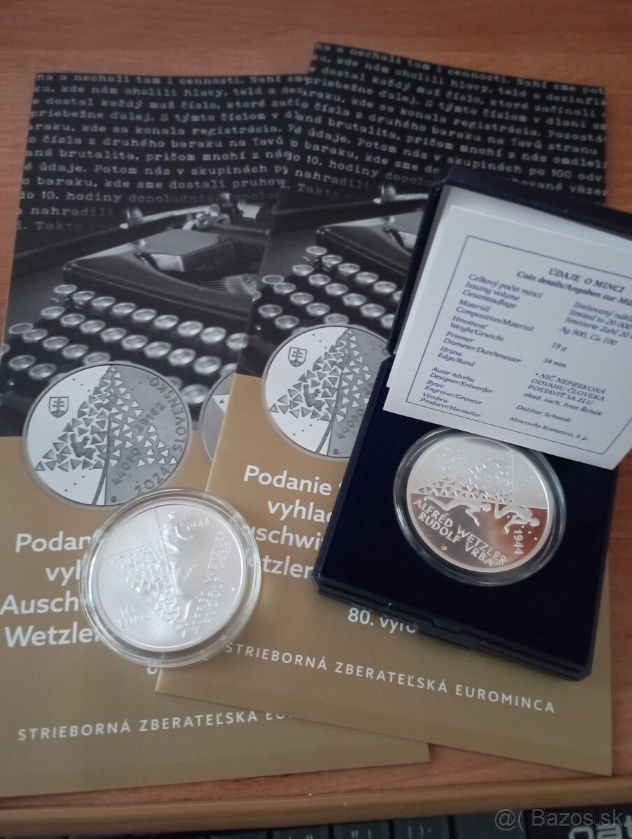 Predám strieborné 10 eur pamätné mince Proof aj BK - 2