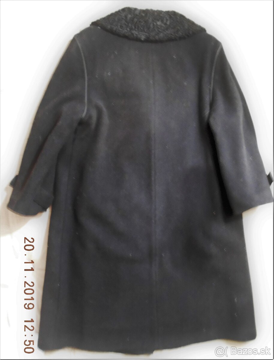 Dámsky čierny zateplený kabát - 2