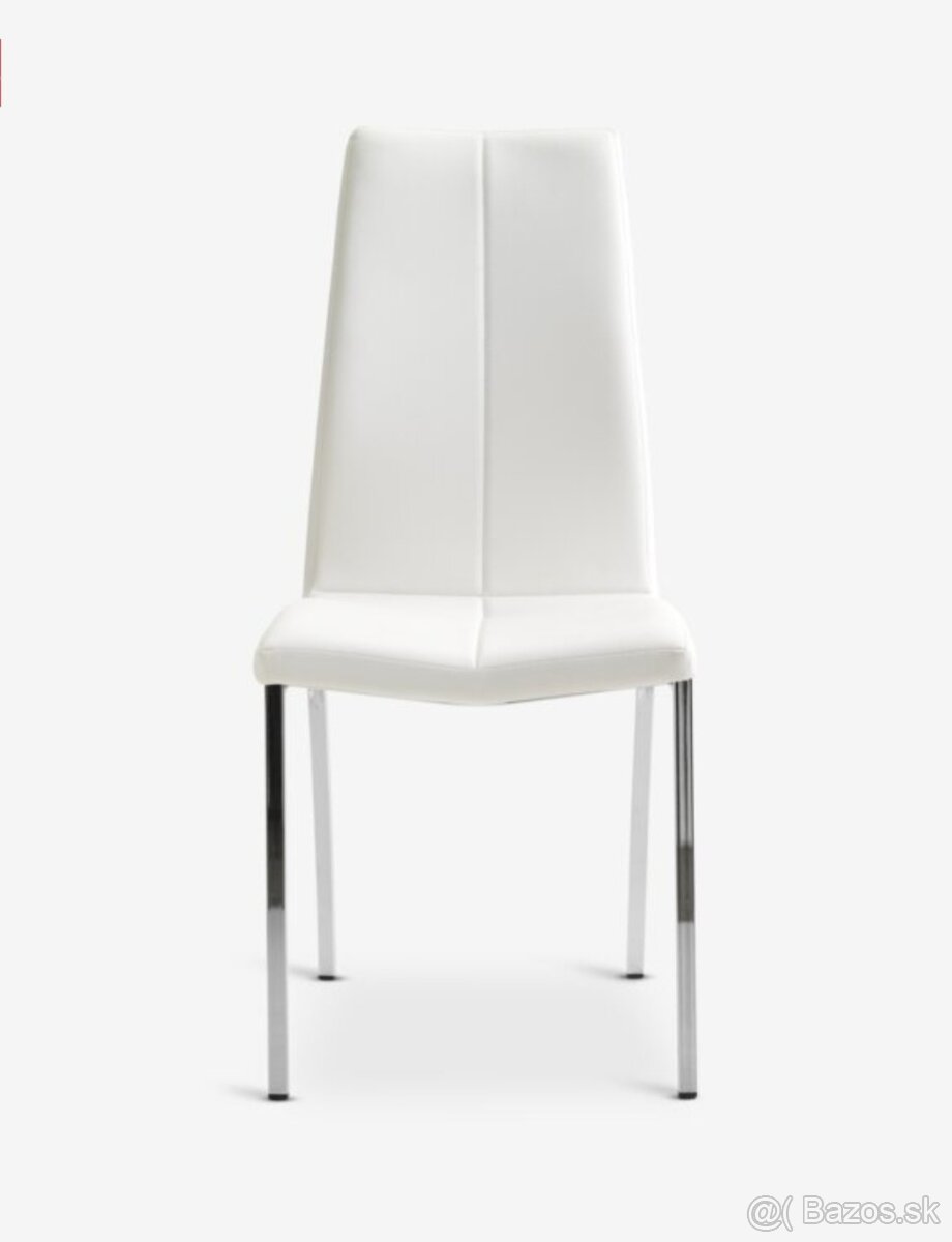 Jedálenská stolička, biela koženka/chróm - 2