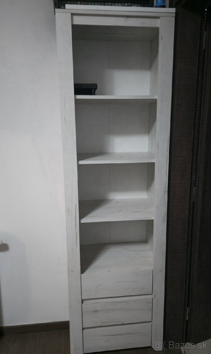 Regál so šuplíkmu biely dub craft - 2