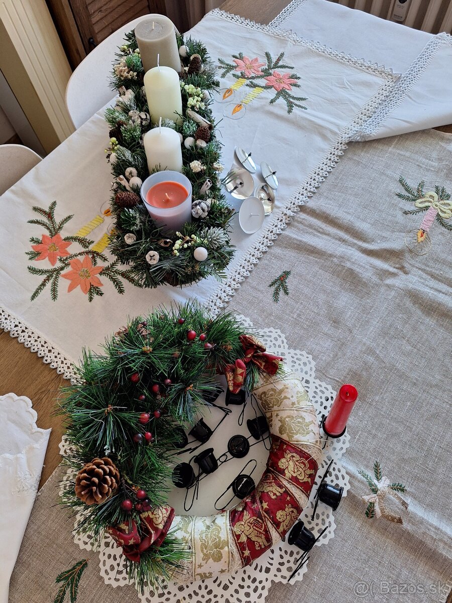 Vianočné prestieranie, adventné dekorácie, aranžovanie - 2