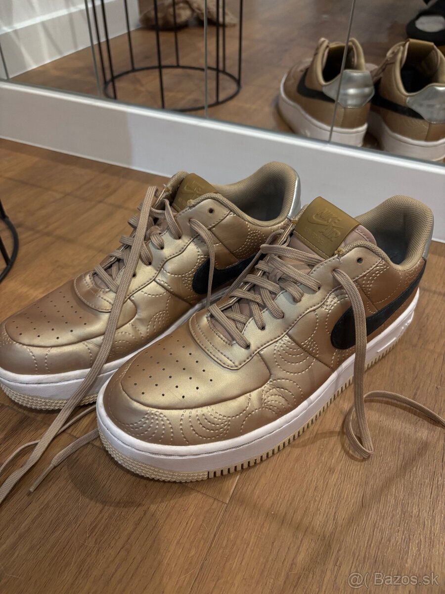 Nike Air Force 1 Upstep LOTC US10 zlaté - 2