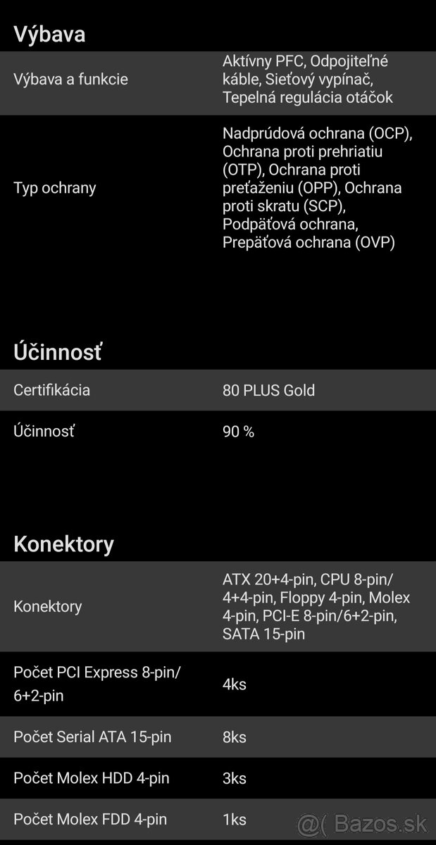 Predám zdroj do PC značka GIGABYTE - 2