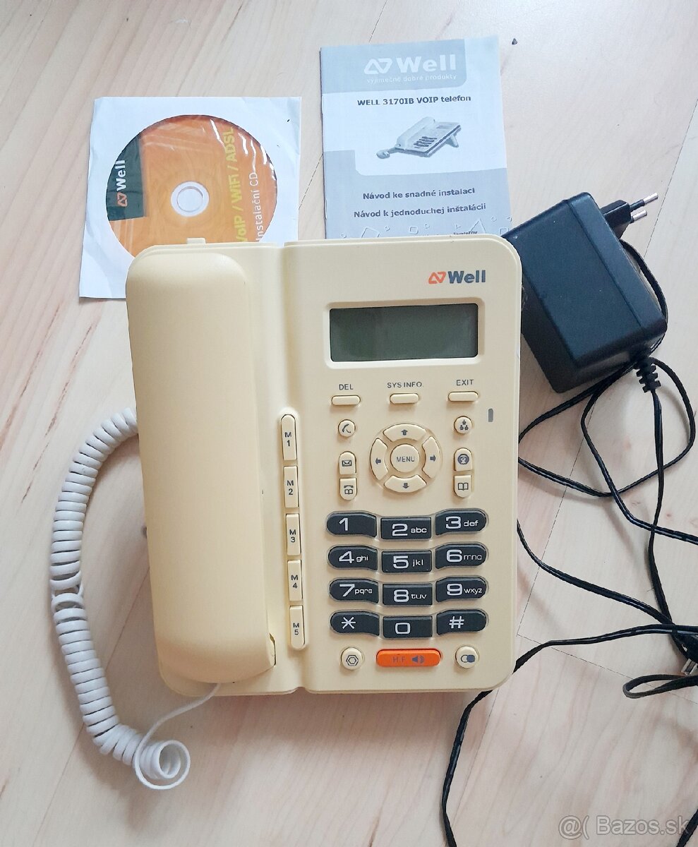 IP, ADSL, WIFI - Telefón Well 3170IB Antik - 2