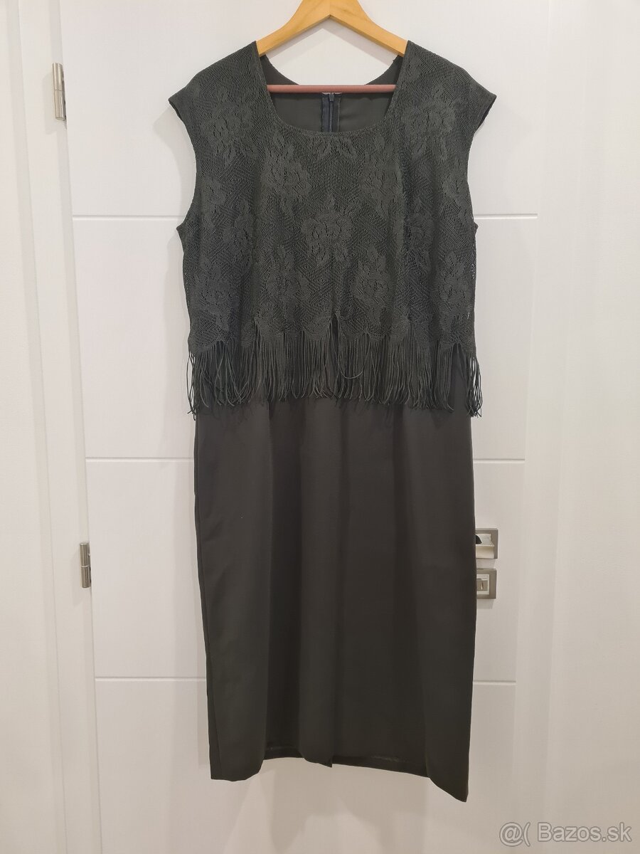 Tmavozelené spoločenské šaty - 2