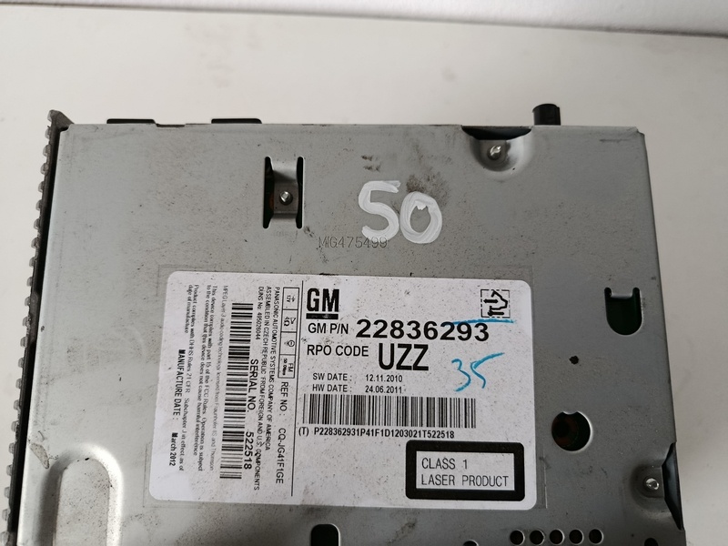 autoradio opel astra j 22836293 50€ - 2
