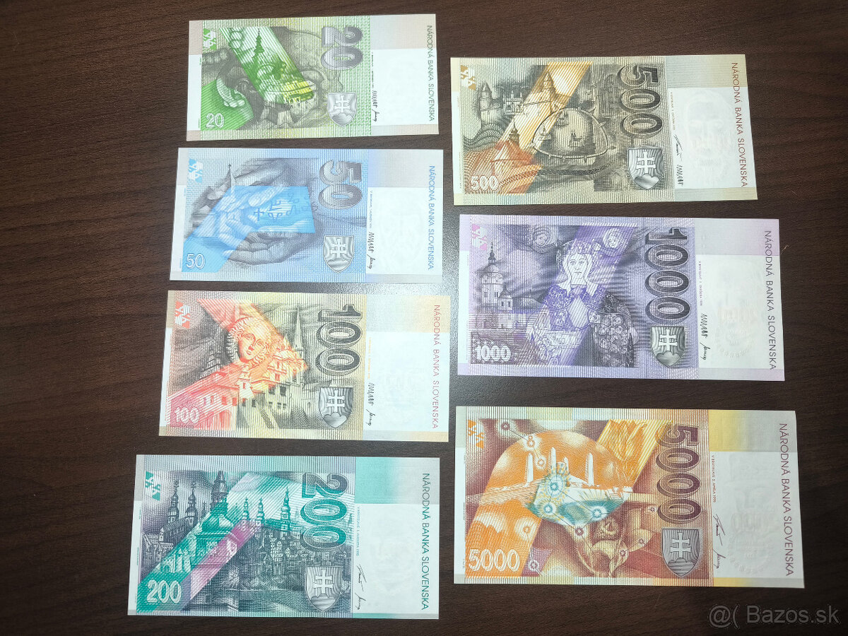 Predám sadu bankoviek - s prítlačou Bimilénium - 2