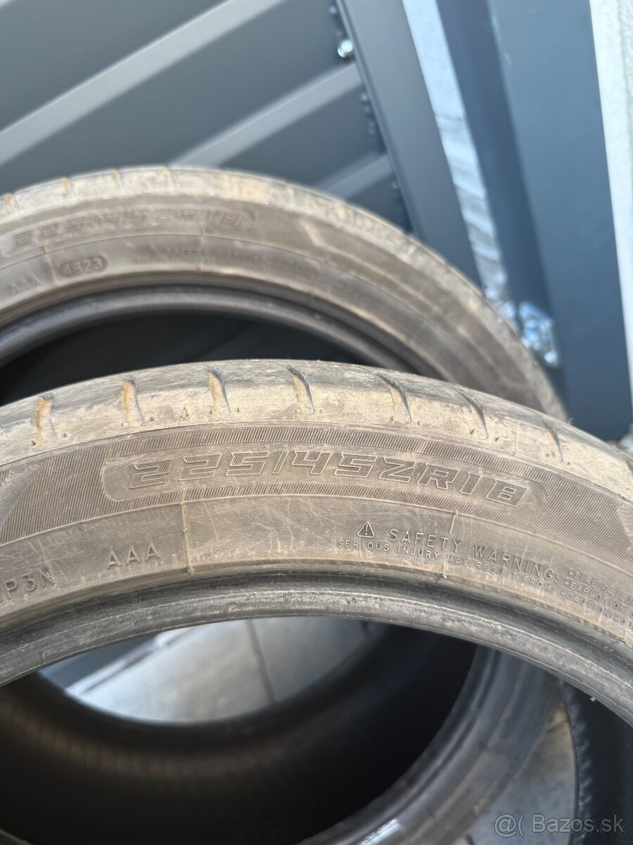 4× letné pneumatiky 18” – 265/35 ZR18 a 225/45 ZR18 - 2