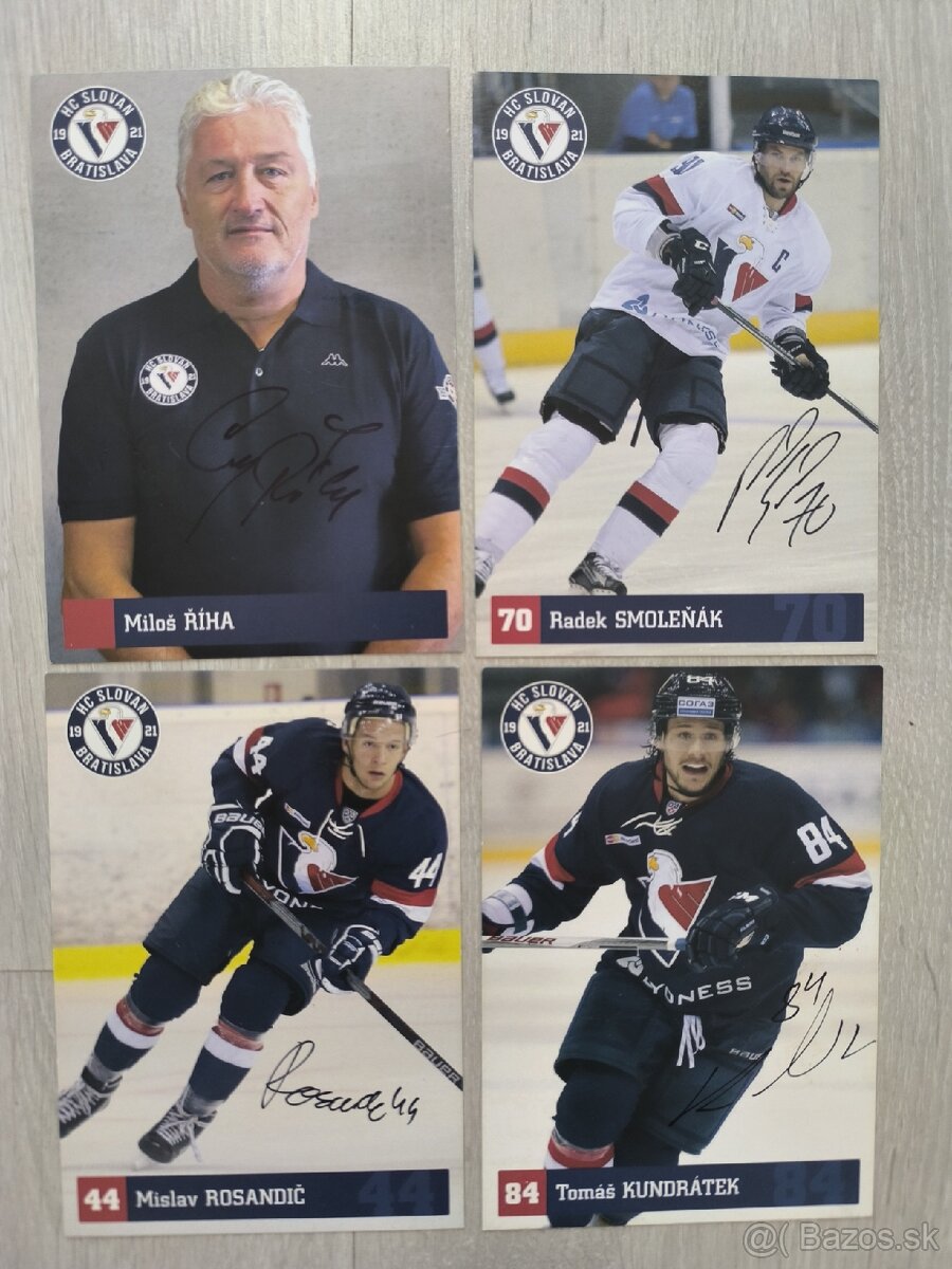 Predám podpísané kartičky HC Slovan Bratislava. - 2