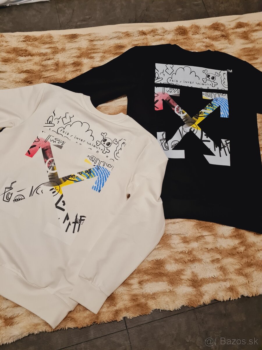 Off white mikina tričko biela s - 2