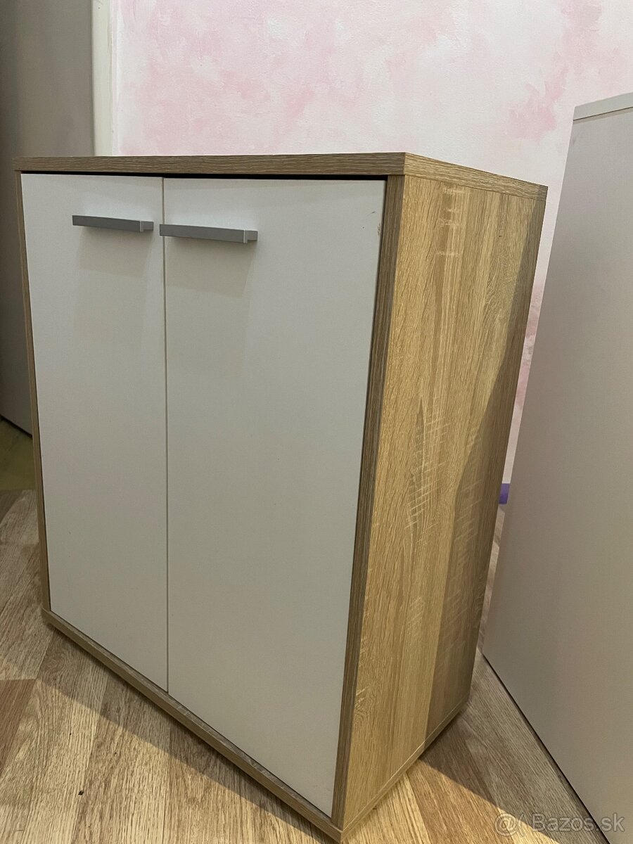 Mala prirucna skrinka 30x60x70 biela/dub sonoma - 2