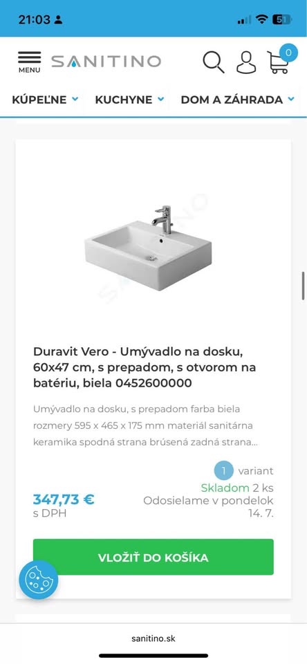 Duravit VERO umývadlo na dosku alebo stenu, rozmery 60x47 cm - 2