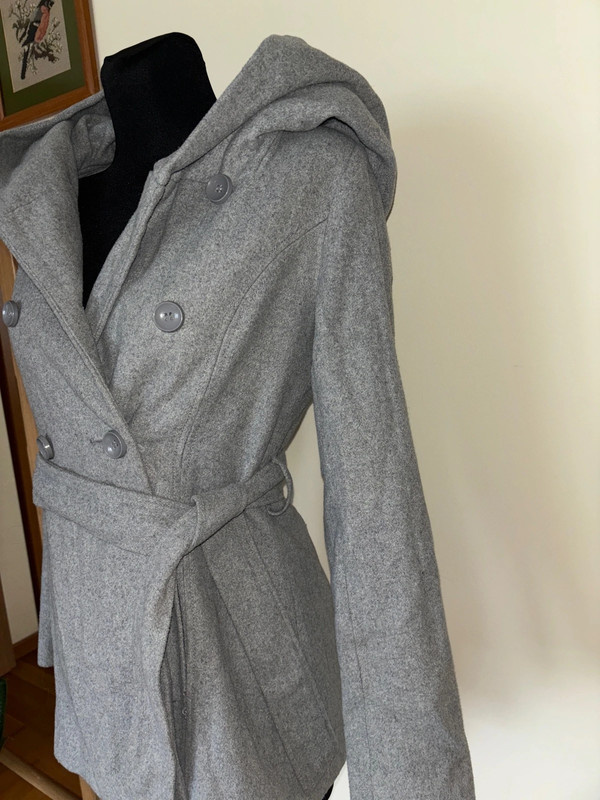 Jesenný dámsky kabát zn. Amisu č. 38 s ovčou vlnou - 2