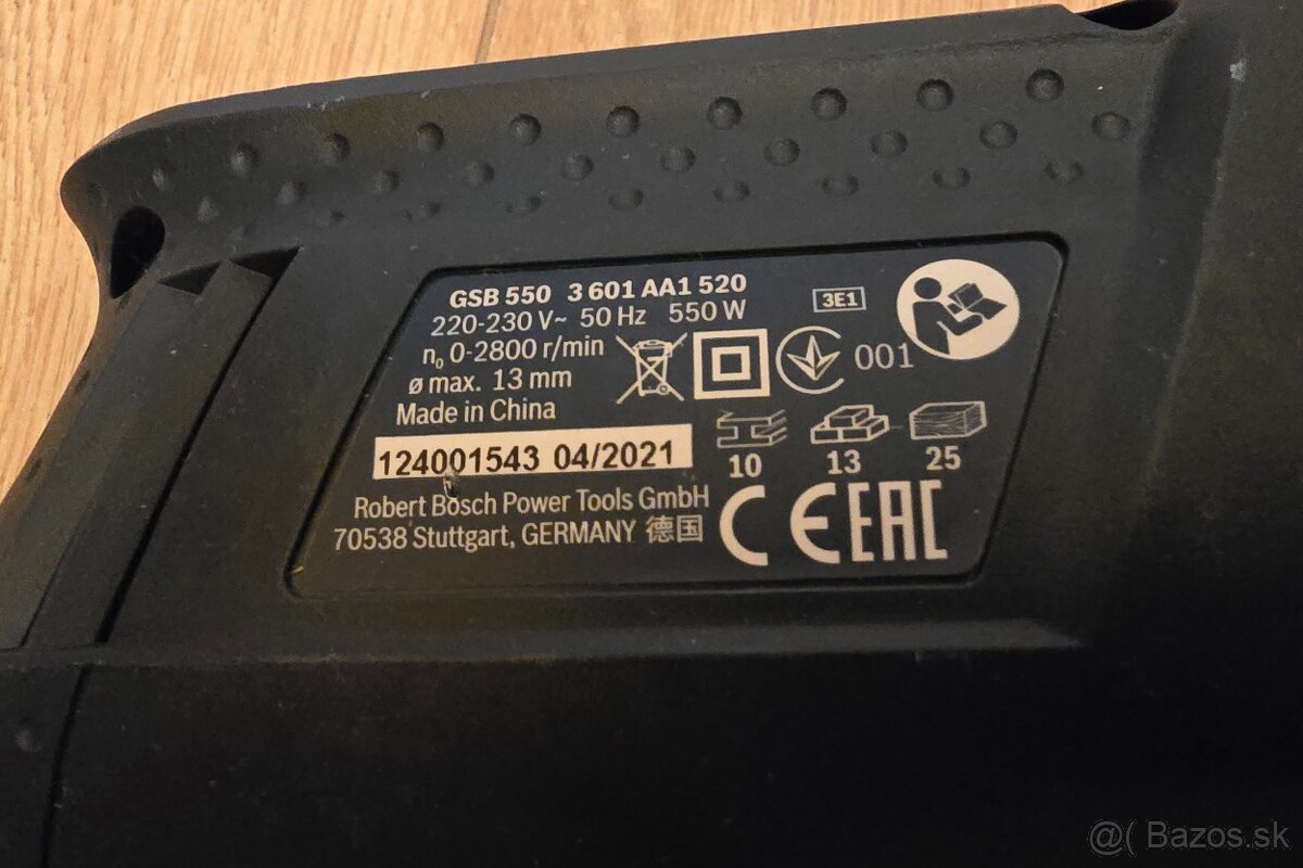 Bosch Professional Príklepová vŕtačka GSB 550 - 2