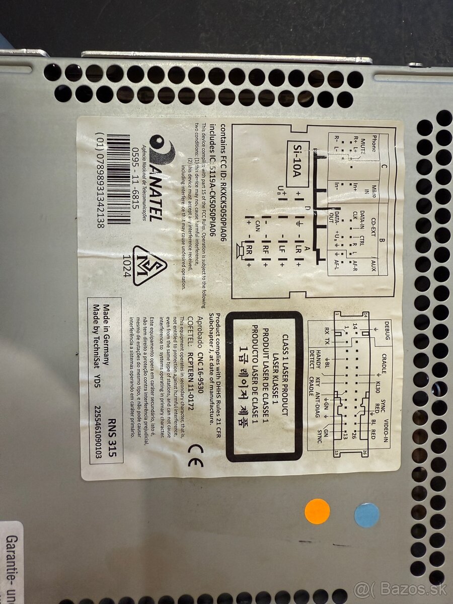 Autorádio rns 315 - 2