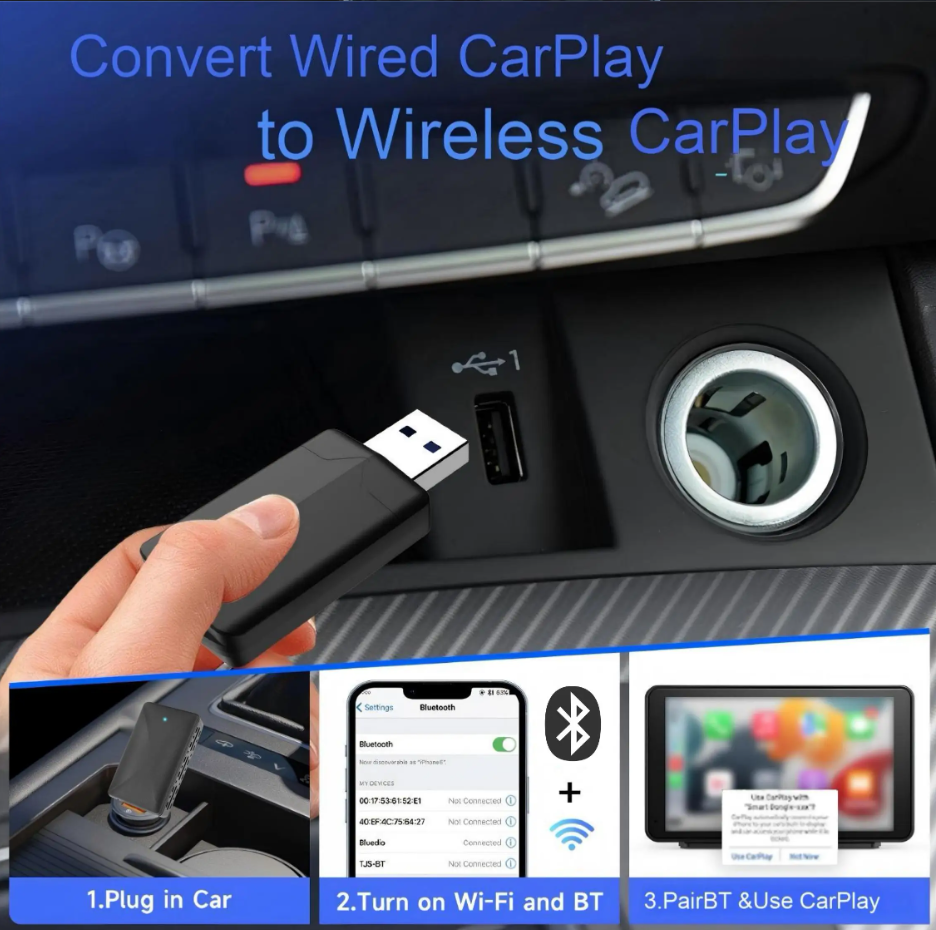Bezdrôtový adaptér 2v1 CarPlay,Android Auto,Plug & Play - 2