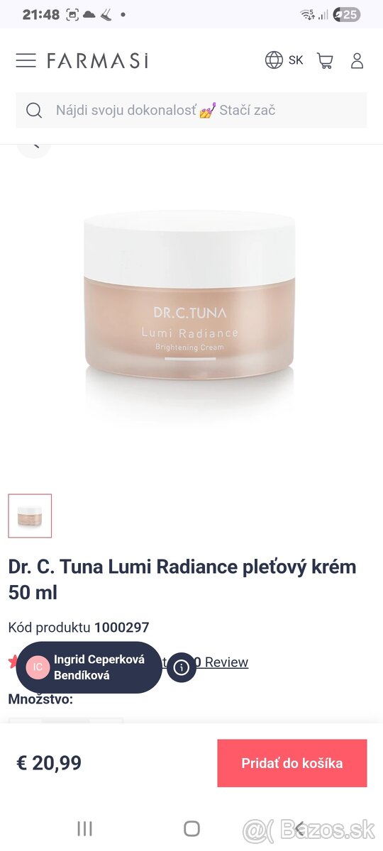 Dr.c.tuna Lumi Radiance krem a tonikum..Farmasi.skvele duo - 2