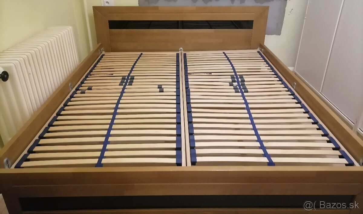 Masívna dubová posteľ 180x200 s roštami - 2