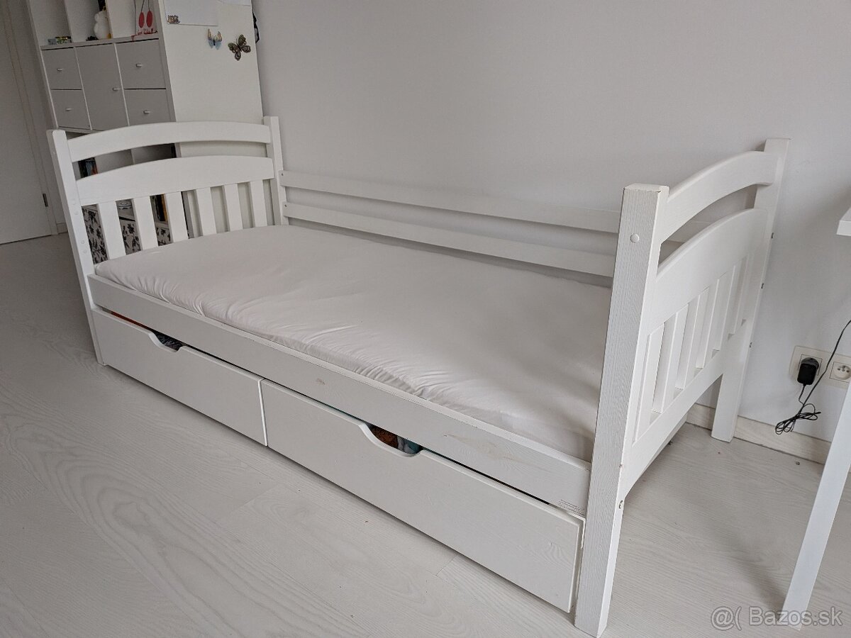 detska biela postel 180x80 cm - 2