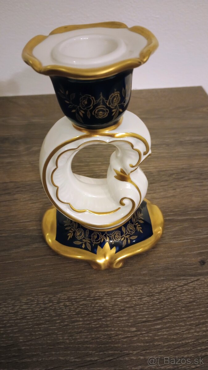Starožitný porcelánový svietnik Weimar - 2