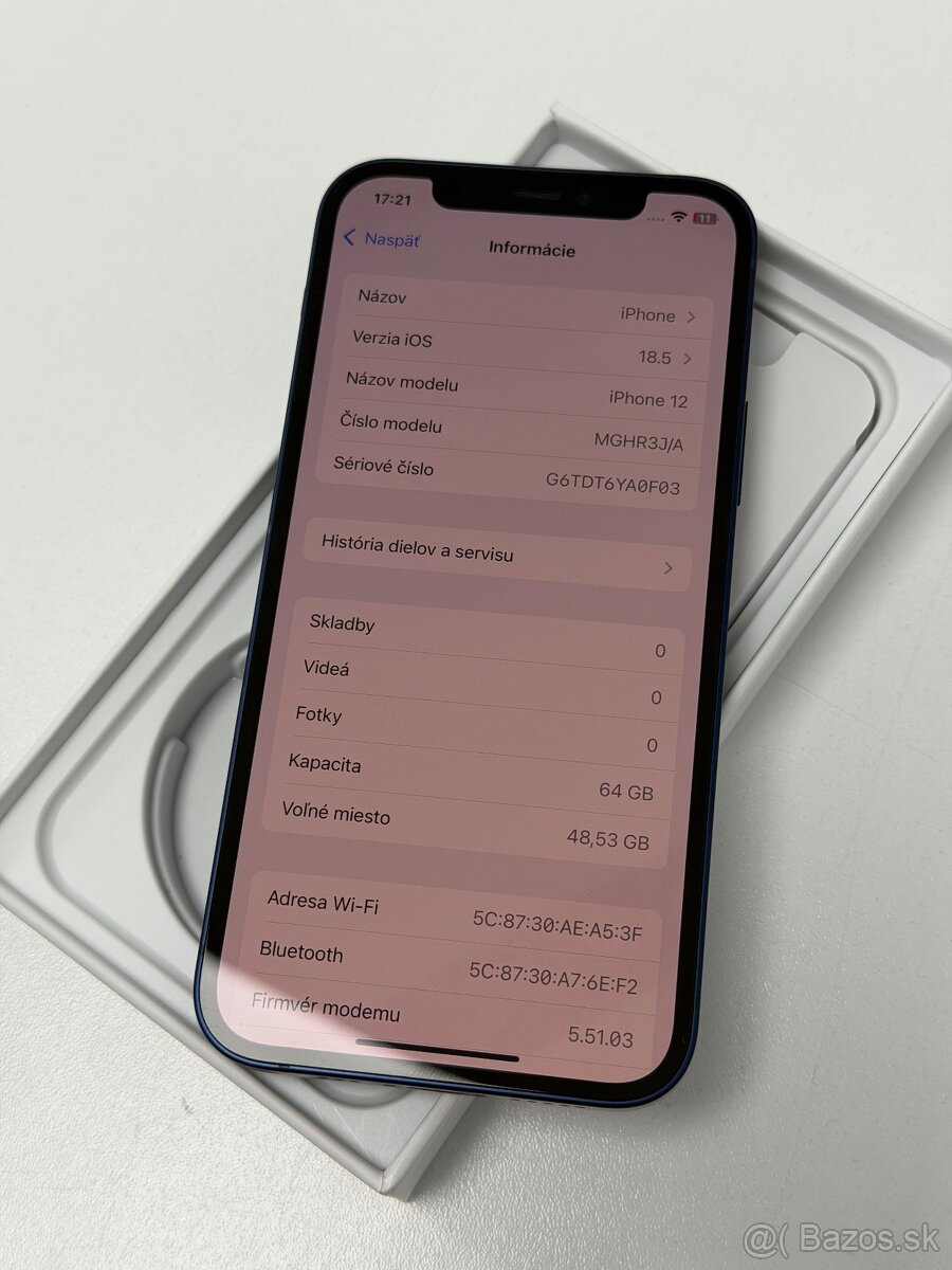 Predám Apple IPhone 12 64GB Blue Stav Nového Telefónu - 2