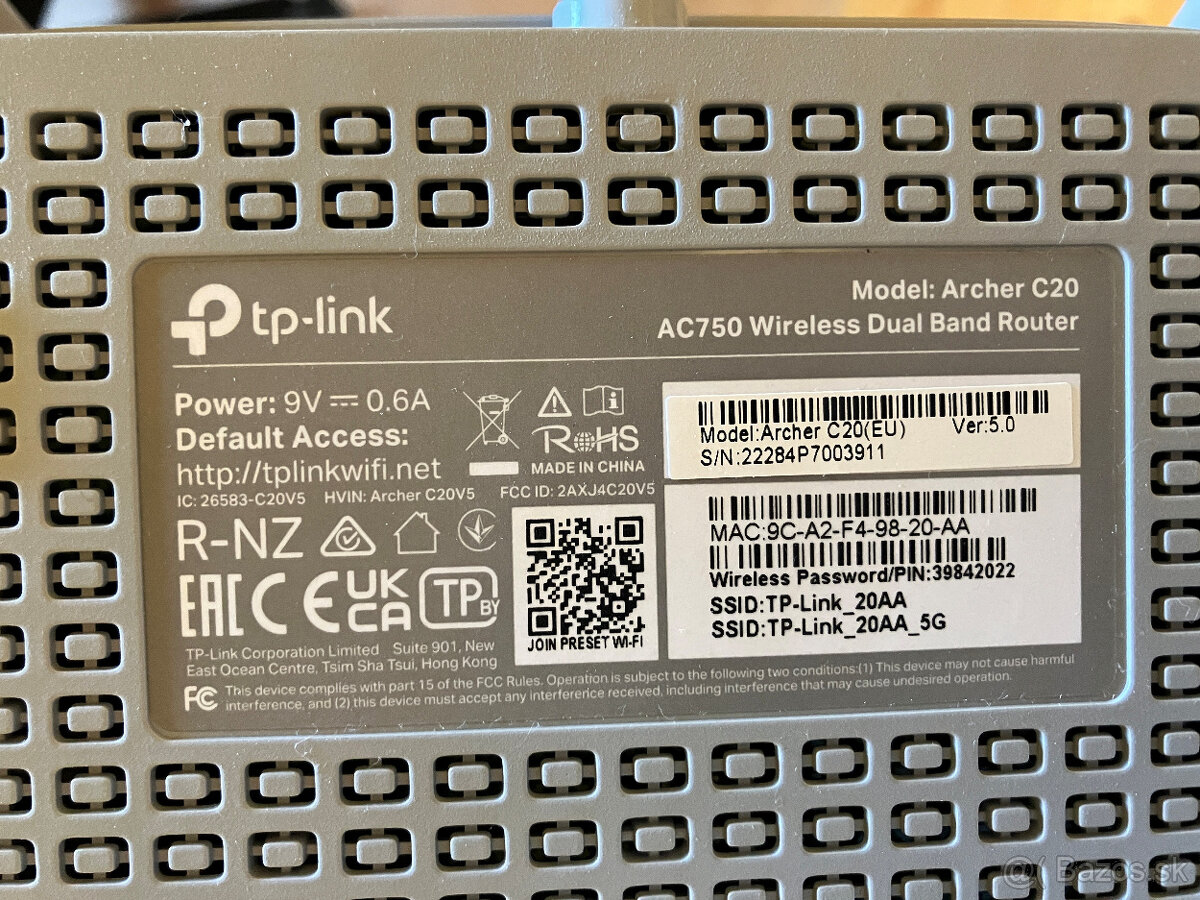 Predám WiFi router TP-Link Archer C20 - 2