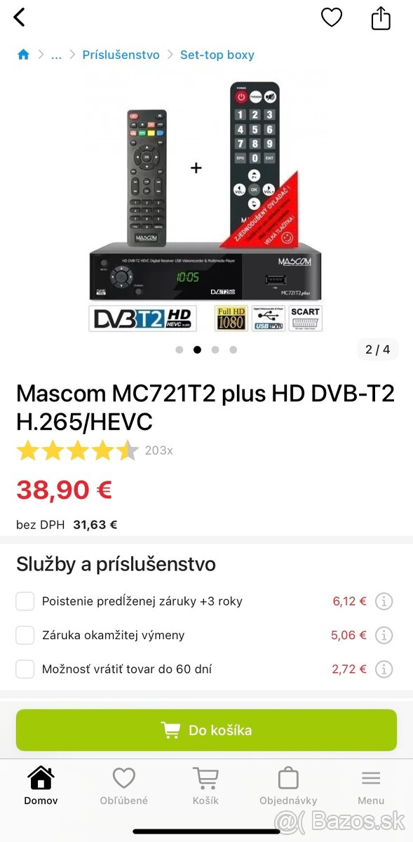 Dvbt anténa set-top box - 2