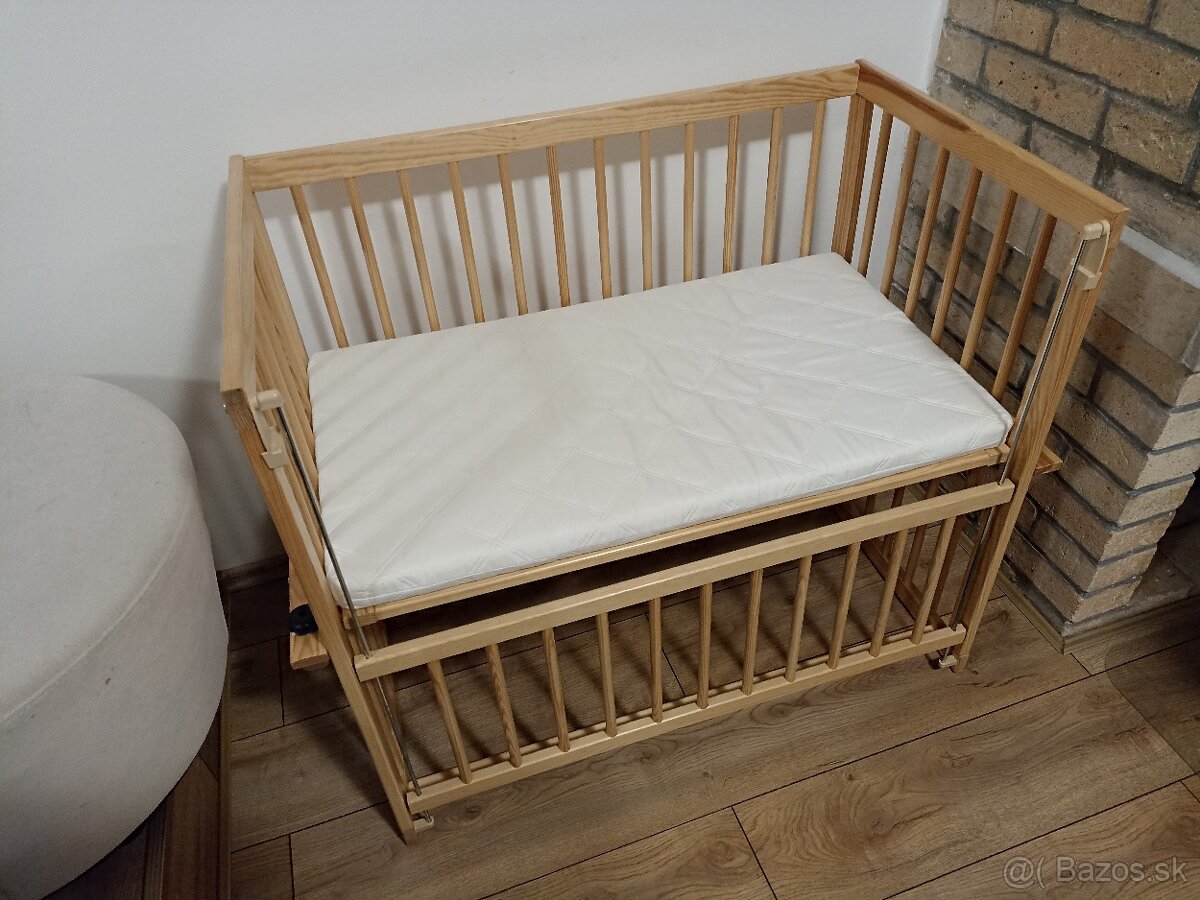 Drevená prístavná postieľka 60x100cm - 2