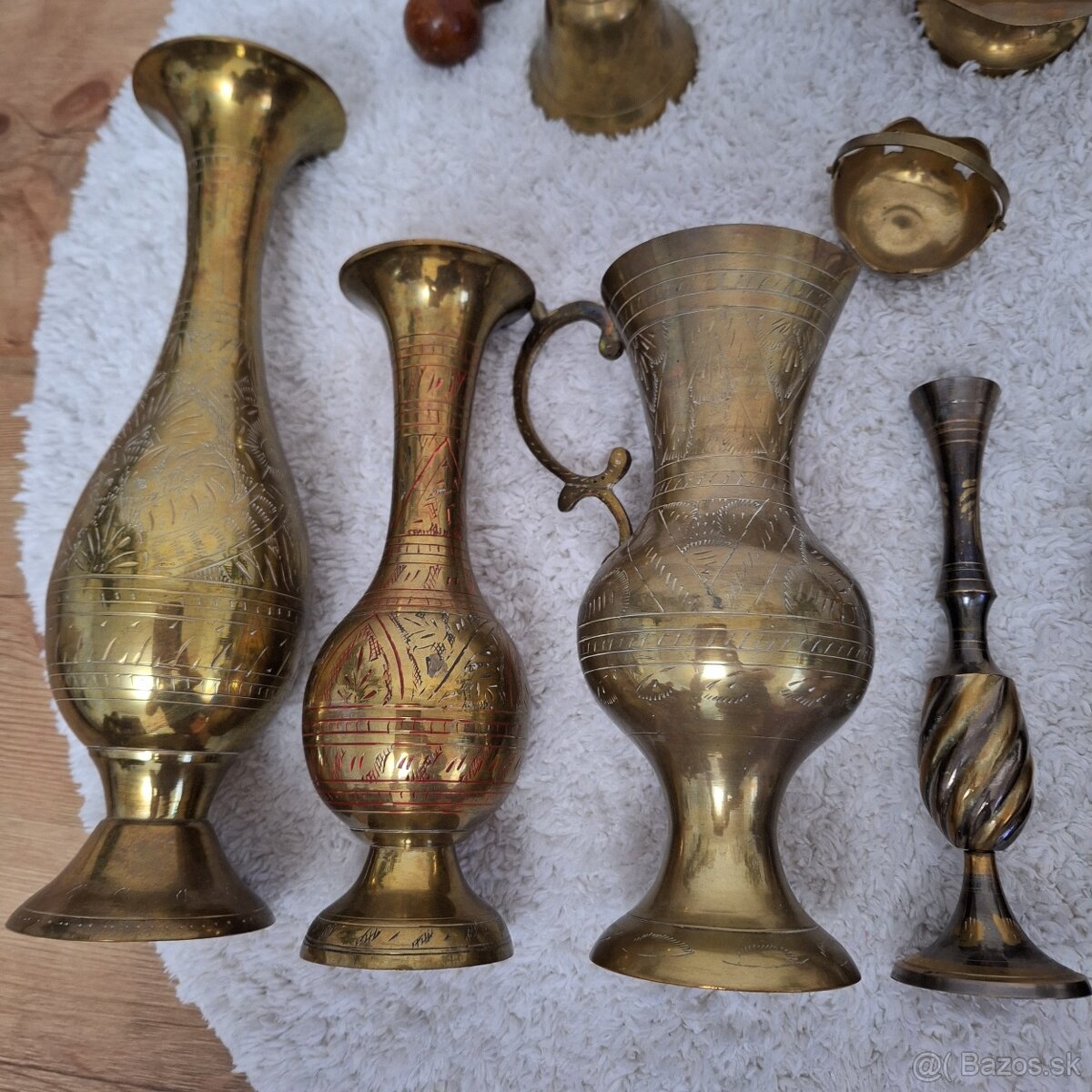 Mosadzné vázičky, svietniky, zvonček... - 2