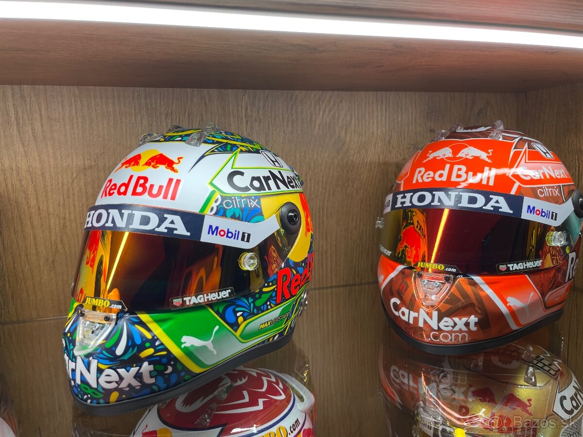 F1 prilby 1:2 a šiltovky podpisane a modely - 2