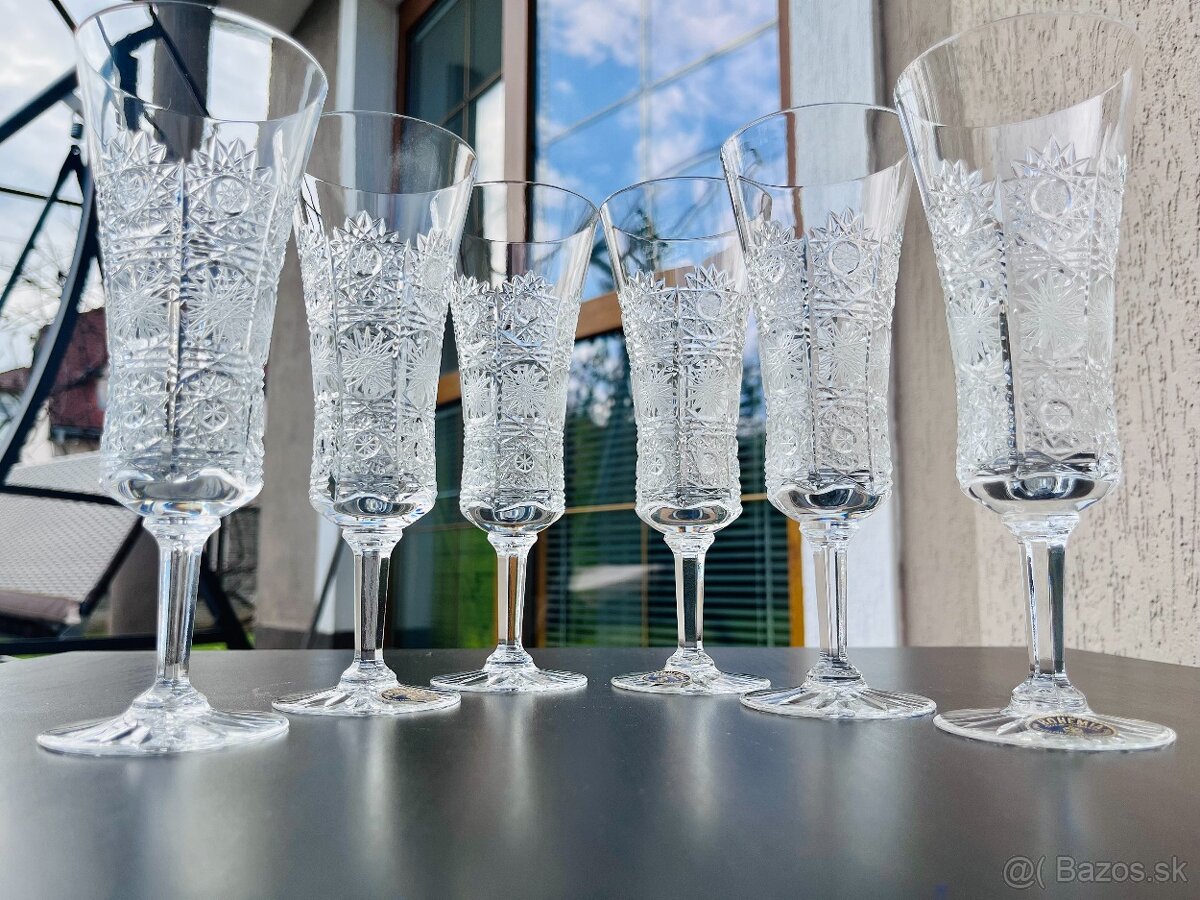 krištáľ - krištáľové poháre, bez poškodenia - 2